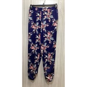 ANTHONY Women's (Size PM) Floral Elastic Waist‎ Pull On Harem Pants Stretch